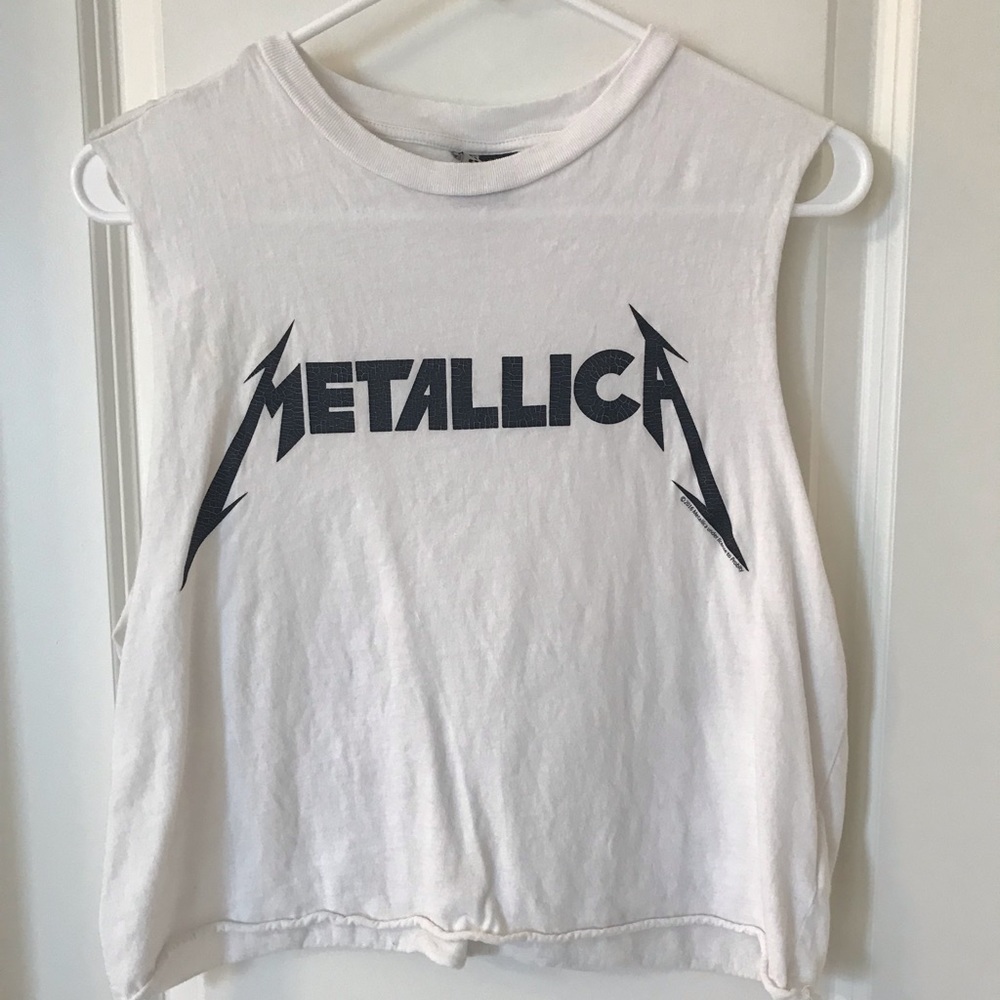 H&M Metallica Crop Top - size medium
